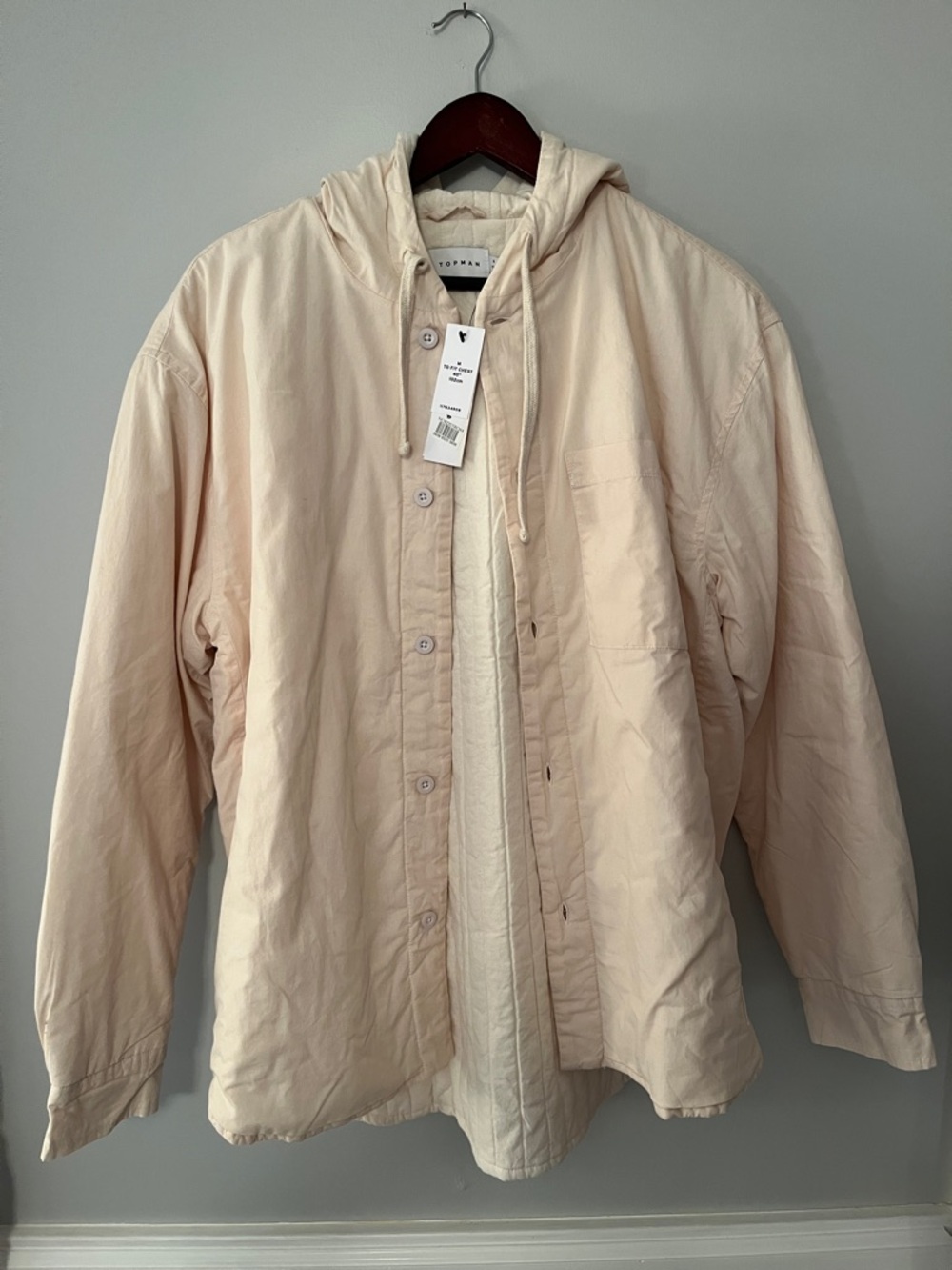 Topman Light Cream Hooded Jacket